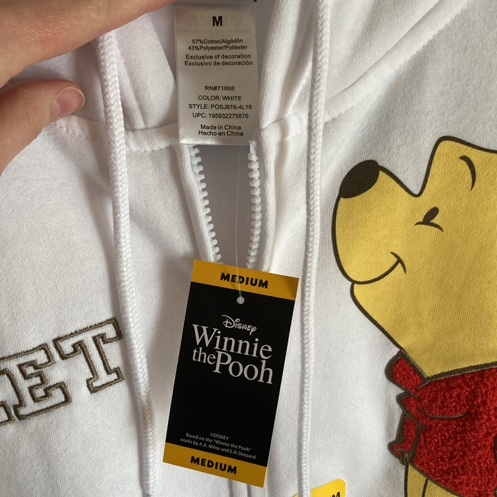 NWT Winnie the Pooh zip up sweatshirt - Picture 3 of 4